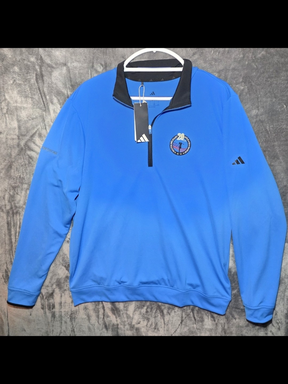 adidas Men’s Blue Light Quarter-Zip "Salute Military Golf 20th Anniversary"